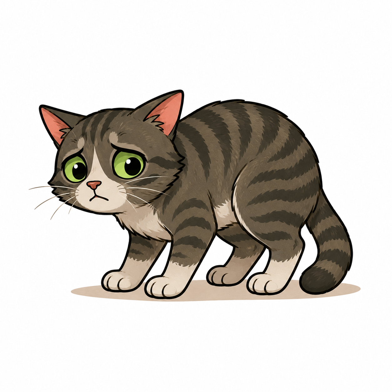 Low or tucked cats tail