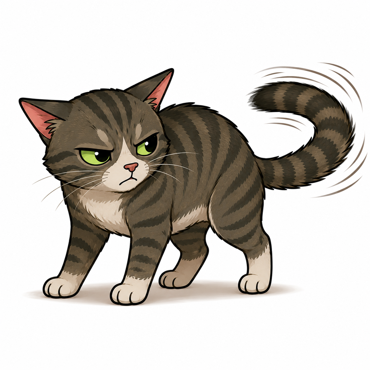 Swishing / lashing cats tail